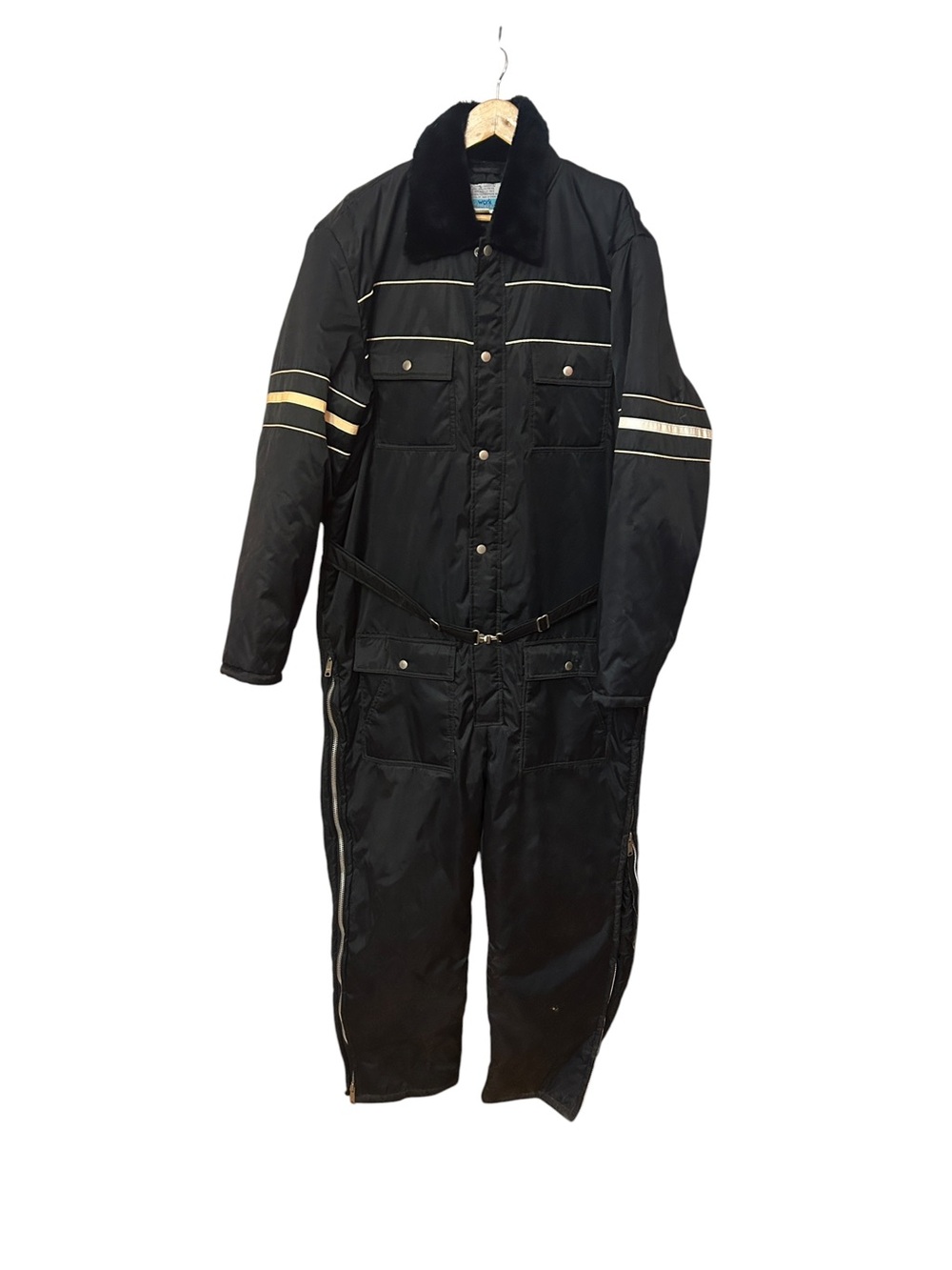 Vintage Sears Work Leisure Nylon Insulated Hooded Coveralls Jumpsuit Snow 48Tall - Picture 2 of 9